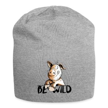 Be Wild Eber - Schwein - Keiler - Jersey-Beanie - Grau meliert - Vorne