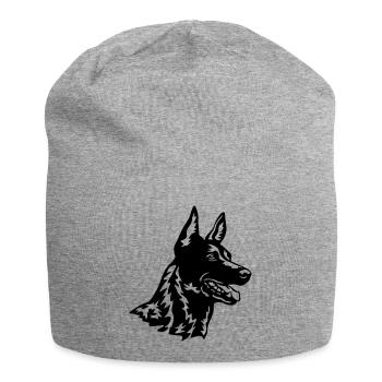 Hollandse Herder Kopf - Jersey-Beanie - Grau meliert - Vorne