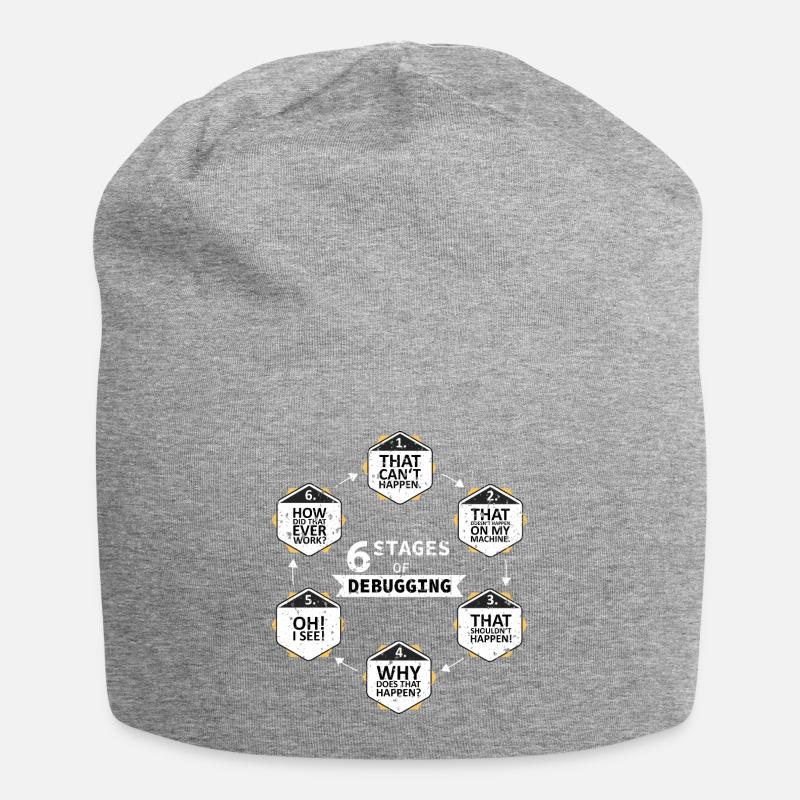 6 stages of debugging - Jersey Beanie - heather grey