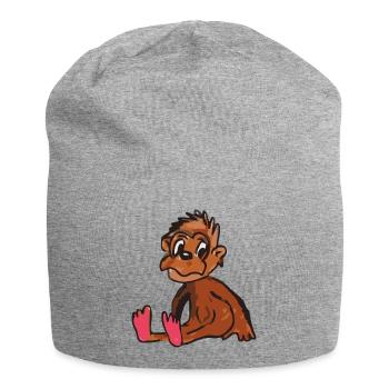 monkey monkey - Jersey Beanie - heather grey - Front