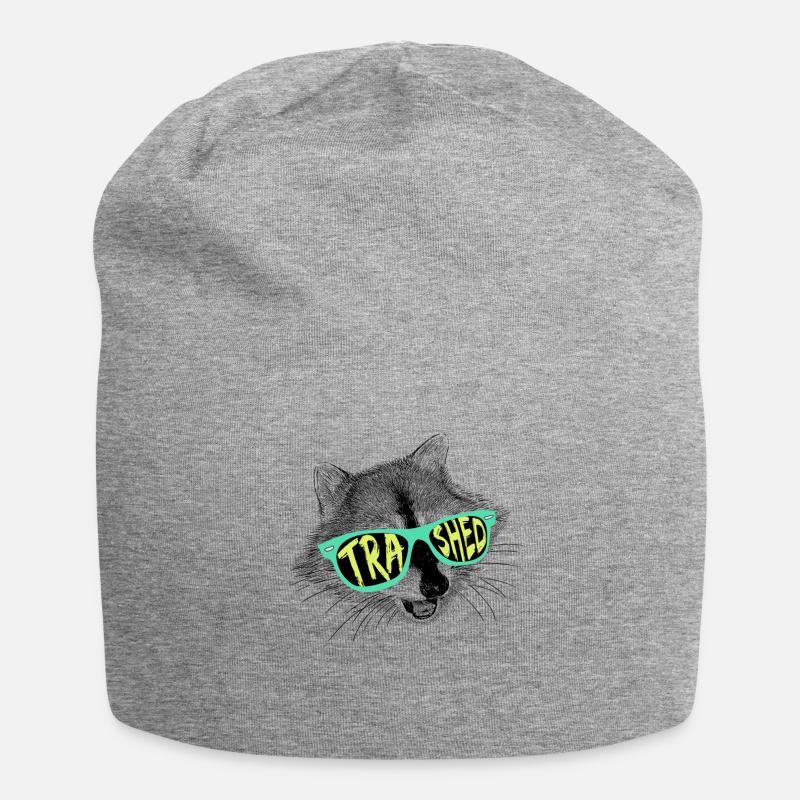 Trashed Raccoon - Jersey Beanie - heather grey