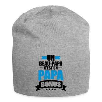un beau papa c'est un papa bonus - Bonnet en jersey - gris chiné - Devant