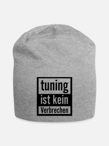 Tuning ist kein Verbrechen Geschenk - Jersey-Beanie - Grau meliert