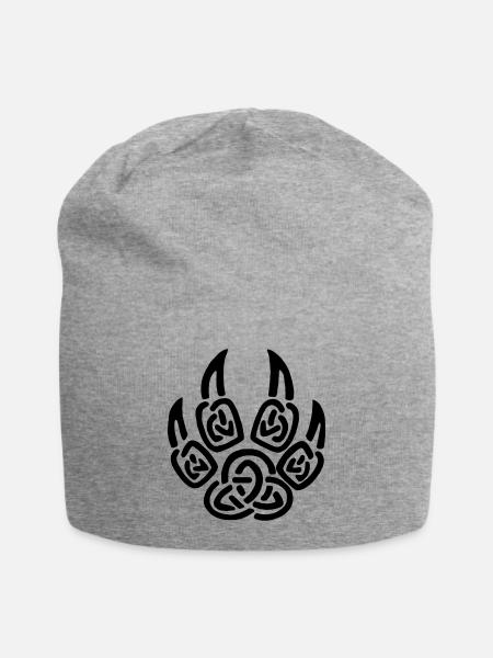 Schwarze Wikinger Wolfskrallen - Jersey-Beanie - Grau meliert