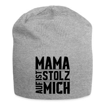 Mama ist stolz auf mich - Jersey-Beanie - Grau meliert - Vorne