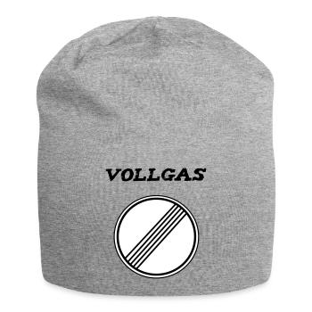 Vollgas Verkehrschild T-Shirt - Jersey-Beanie - Grau meliert - Vorne