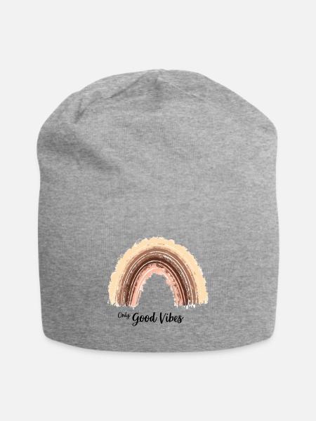 Only Good Vibes. Rainbow cadeau Boho T-shirt - Bonnet en jersey - gris chiné
