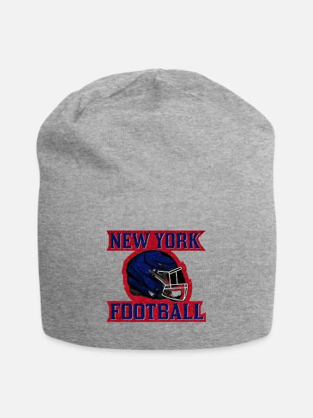 New York Football Helm Logo - Jersey-Beanie - Grau meliert
