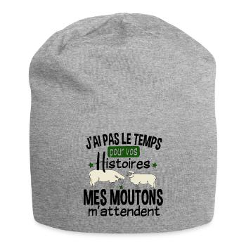 Mouton Moutons Brebis Fermier Berger Humour Noël - Bonnet en jersey - gris chiné - Devant
