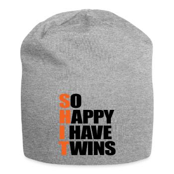 Si heureux que j’ai des jumeaux drôle de grossesse maternité - Bonnet en jersey - gris chiné - Devant