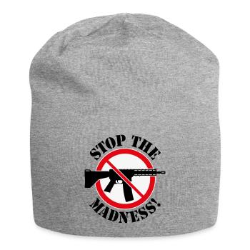 Arrêtez la folie! (Panneau d’interdiction des armes 3C) - Bonnet en jersey - gris chiné - Devant