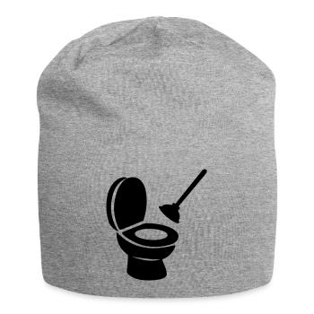 Toilette mit Entblocker - Jersey-Beanie - Grau meliert - Vorne