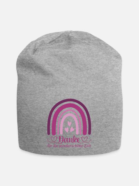Danke für die wunderschöne Zeit - Jersey-Beanie - Grau meliert