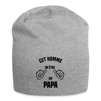 Cet homme va être une papa - Bonnet en jersey - gris chiné - Devant
