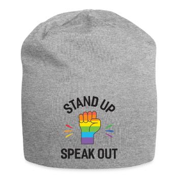 Pride Month - Stand Up. Speak Out. - Jersey Beanie - heather grey - Front