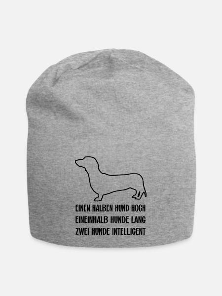 Schlauer intelligenter Dackel ich liebe Dackel - Jersey-Beanie - Grau meliert