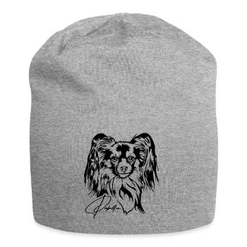 Papillon Portrait Hunde Hund Wilsigns - Jersey-Beanie - Grau meliert - Vorne