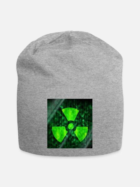 Cybersecurity Warning Icon - Jersey-Beanie - Grau meliert