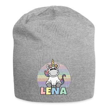 Lena Unicorn Name - Jersey Beanie - heather grey - Front