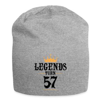 57 Geburtstag, Legenden werden 57 - Jersey-Beanie - Grau meliert - Vorne