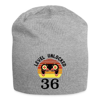 Niveau 36 débloqué 36 Anniversaire 36 ans - Bonnet en jersey - gris chiné - Devant
