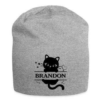 Brandon Cat T-Shirt Katze Geschenkidee Katze - Jersey-Beanie - Grau meliert - Vorne