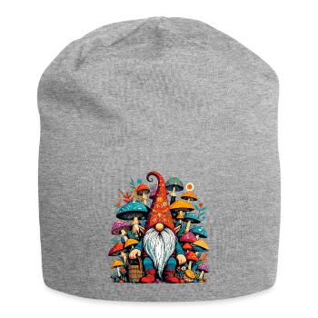 Zwerg mit Pilzen Pilze Pilze - Jersey-Beanie - Grau meliert - Vorne