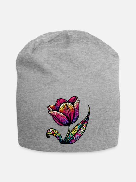 Tulpe - Jersey-Beanie - Grau meliert
