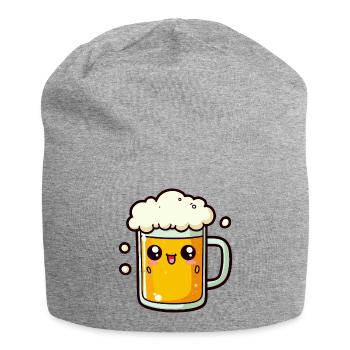 Comic Bier - Jersey-Beanie - Grau meliert - Vorne