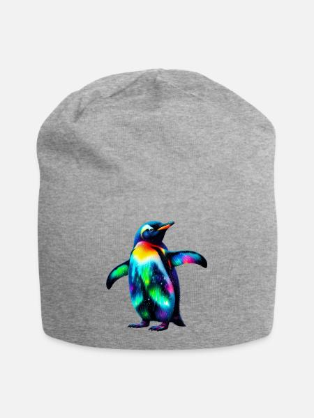 Pinguin - Jersey-Beanie - Grau meliert