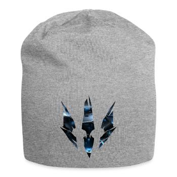 Cyber Sci-Fi Rift – Blue Futuristic World - Jersey Beanie - heather grey - Front