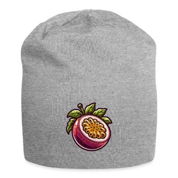 Leidenschaftliches exotisches Fruchtmuster - Jersey-Beanie - Grau meliert - Vorne