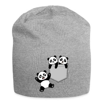 Sauvetage Panda chute poche - Bonnet en jersey - gris chiné - Devant