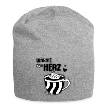 Wärme Dein Herz Kaffeetasse - Jersey-Beanie - Grau meliert - Vorne