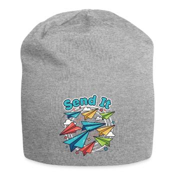 Send It Papierflugzeuge - Jersey-Beanie - Grau meliert - Vorne