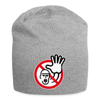 Warning Sign / Warning / Prohibition (Symbol / 3C) - Jersey Beanie - heather grey - Front