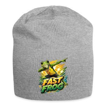 Frosch mit Goldmedaille - Jersey-Beanie - Grau meliert - Vorne