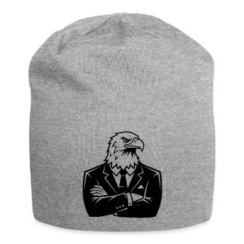 Eagle in a Suit – Leadership Animal Design - Jersey Beanie - heather grey - Front