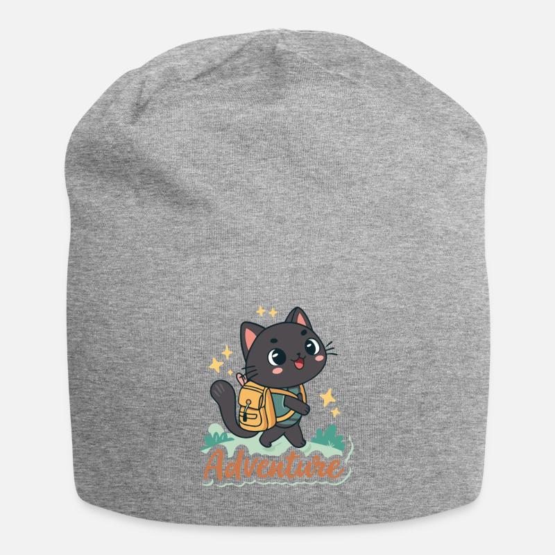 Adventure Cat Explorer - Jersey Beanie - heather grey