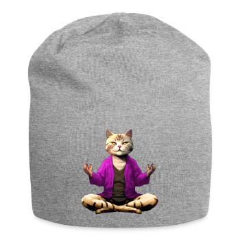 Katze Yogi - Jersey-Beanie - Grau meliert - Vorne
