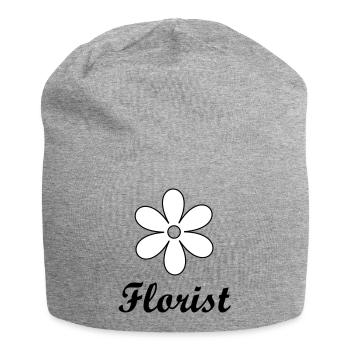 Artisan florist sleek floral logo - Jersey Beanie - heather grey - Front