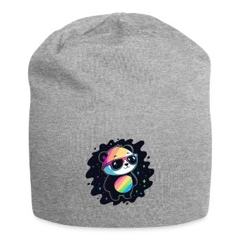 Panda arc-en-ciel galaxie lunettes cool - Bonnet en jersey - gris chiné - Devant