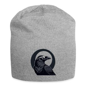 Urban crow in sunglasses - Jersey Beanie - heather grey - Front