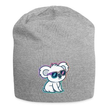 Koala neon glasses - Jersey Beanie - heather grey - Front