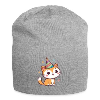 Chaton Party Arc-en-Ciel - Bonnet en jersey - gris chiné - Devant