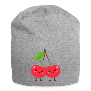 Dessin animé Duo Cerises Câlines - Bonnet en jersey - gris chiné - Devant
