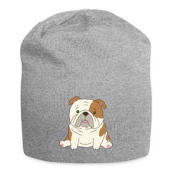 Bouledogue anglais mignon - Bonnet en jersey - gris chiné - Devant