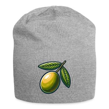Vintage-Olivenzweig-Illustration - Jersey-Beanie - Grau meliert - Vorne