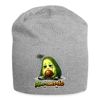 Sad Avocado Avo-can't-do Funny Pun - Jersey Beanie - heather grey - Front
