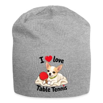 Cute Chihuahua Playing Table Tennis - Jersey Beanie - heather grey - Front